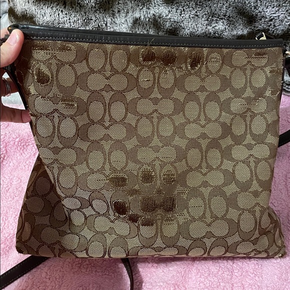 Coach Signature Brown Messenger Bag - Picture 7 of 8